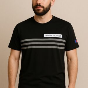 Imported Premium Jersey Mesh Black Half T-Shirt